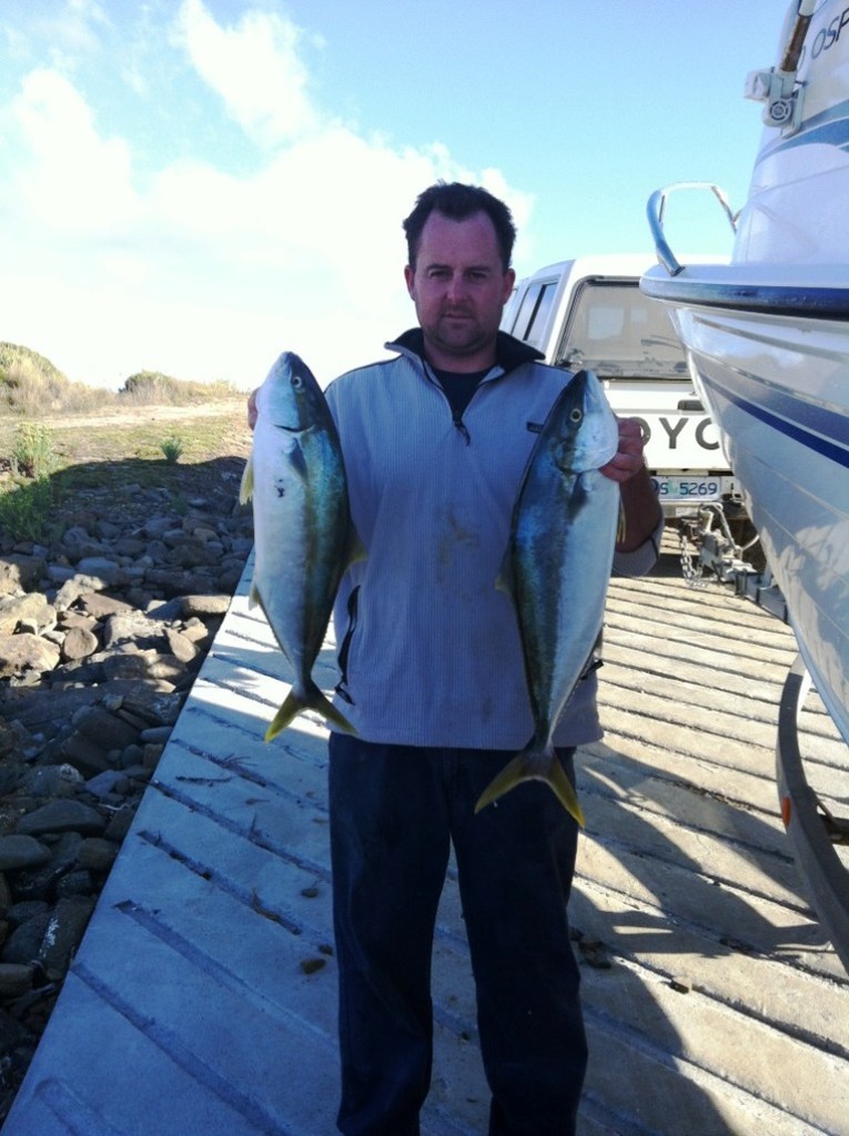  Dicky with  a fine brace of North East Kingfish  © Carl Hyland - copyright